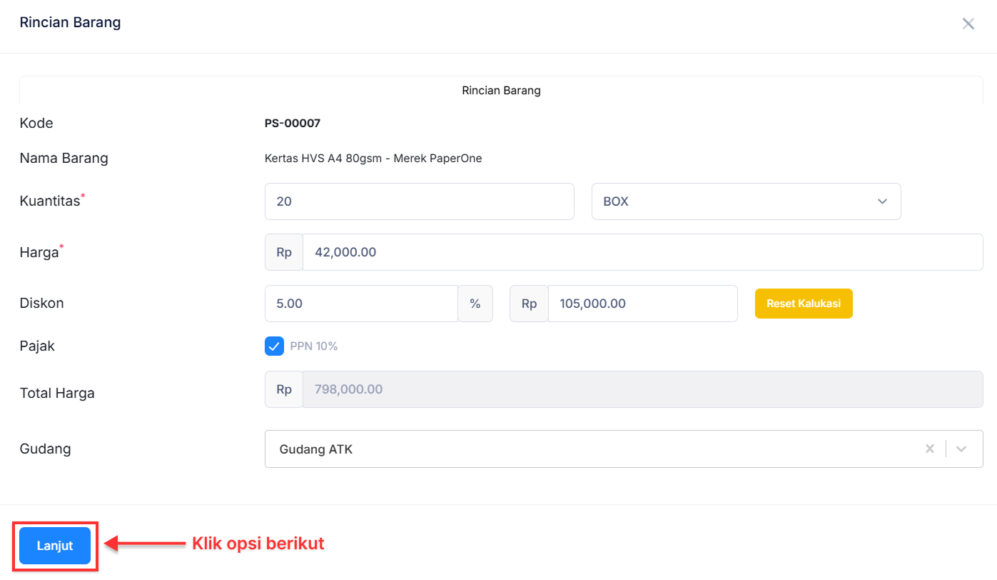 Halaman Retur Pembelian