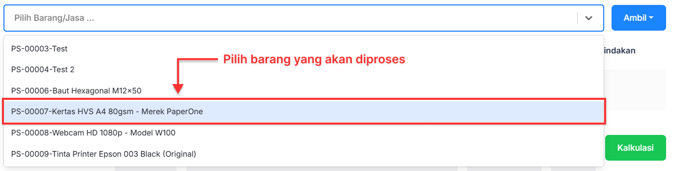 Halaman Faktur Penjualan