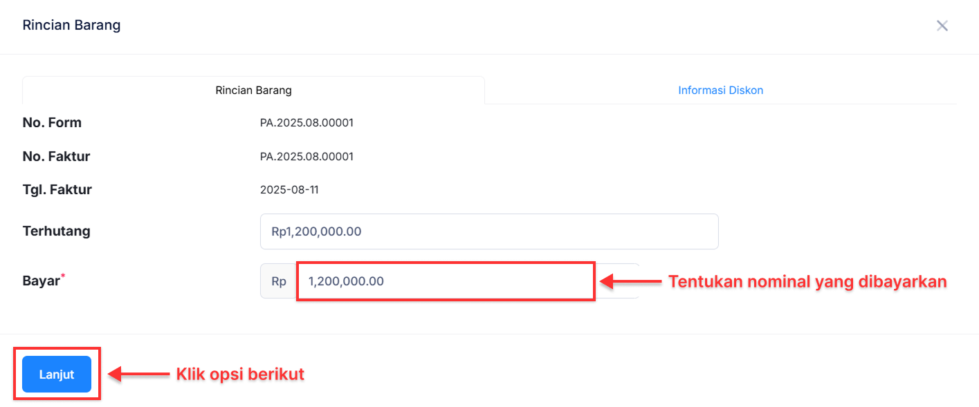 Halaman Pembayaran Pembelian