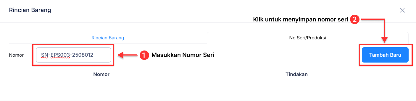 Halaman Penyesuaian Persediaan