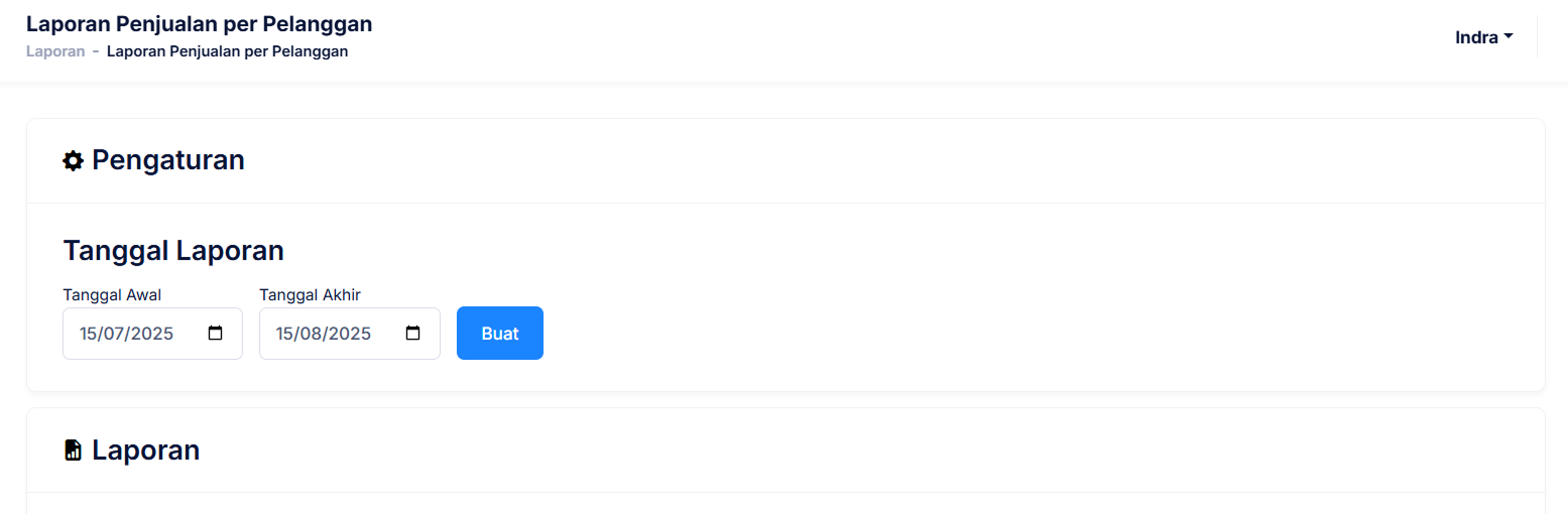 Halaman Penjualan Per Pelanggan