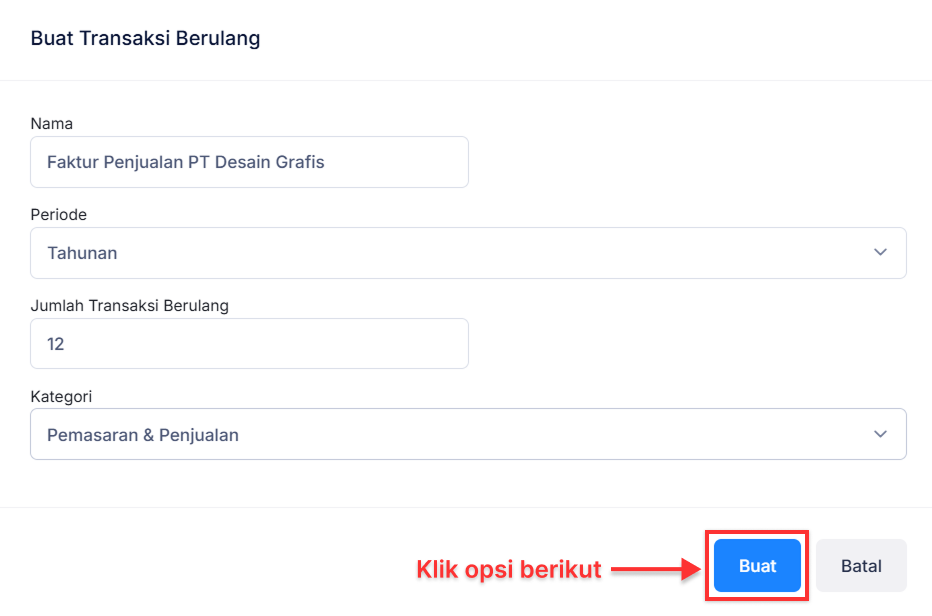 Halaman Faktur Penjualan