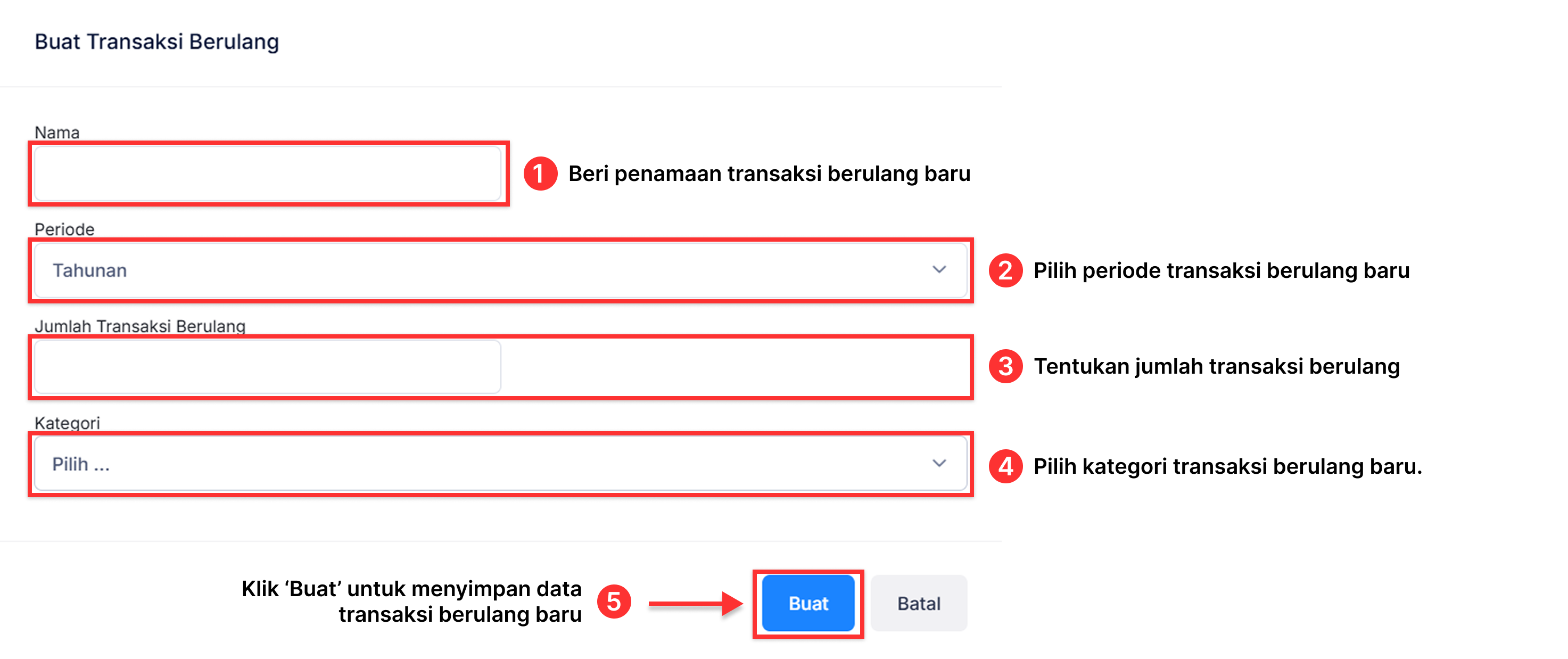 Halaman Pencatatan Beban