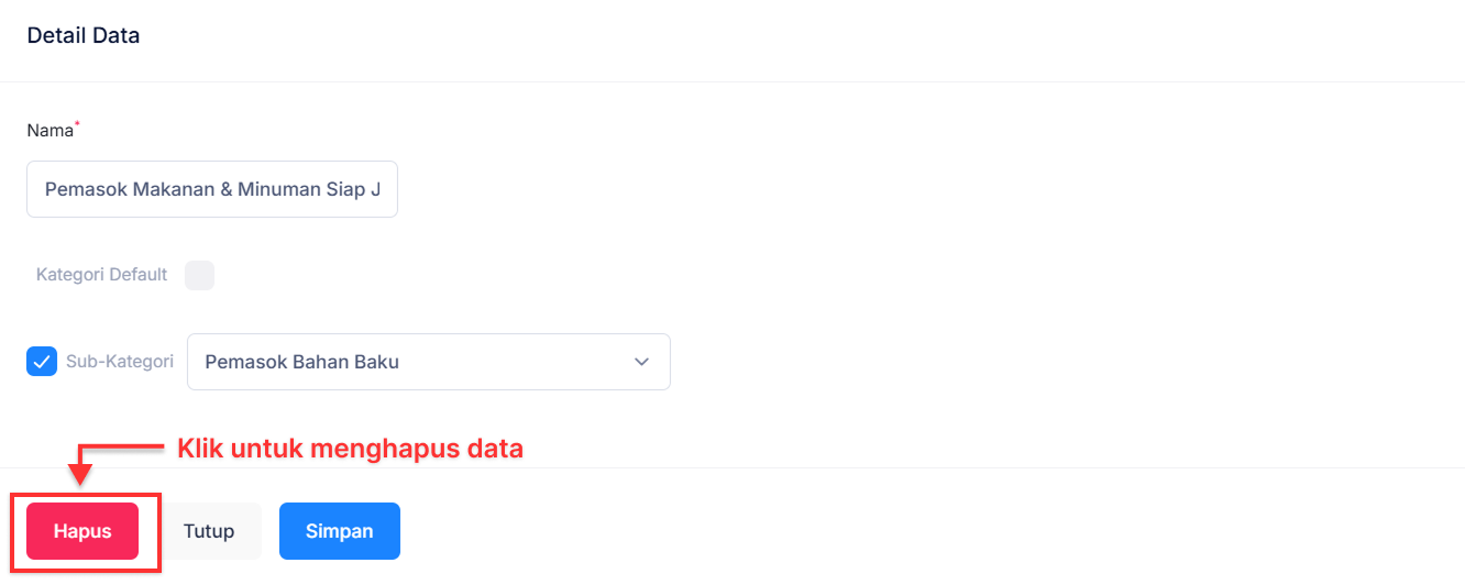Halaman Kategori Pemasok
