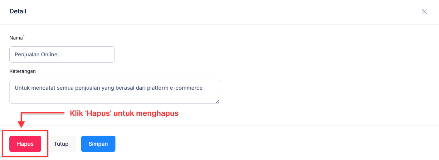 Halaman Kategori Penjualan