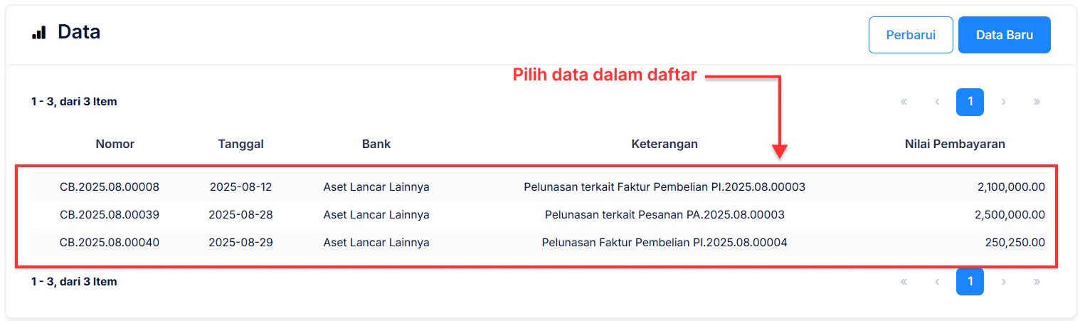 Halaman Pembayaran Pembelian