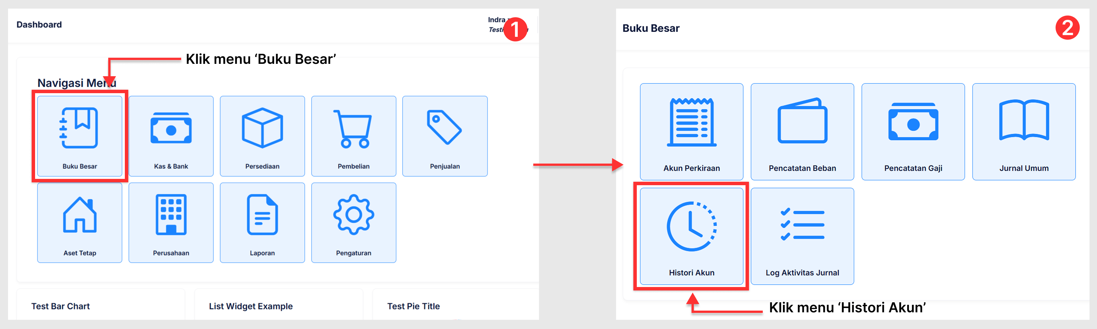 Halaman Histori Akun