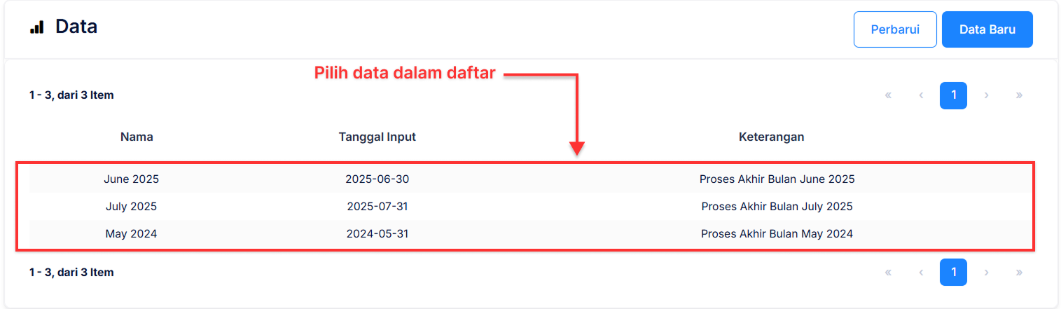 Halaman Proses Akhir Bulan