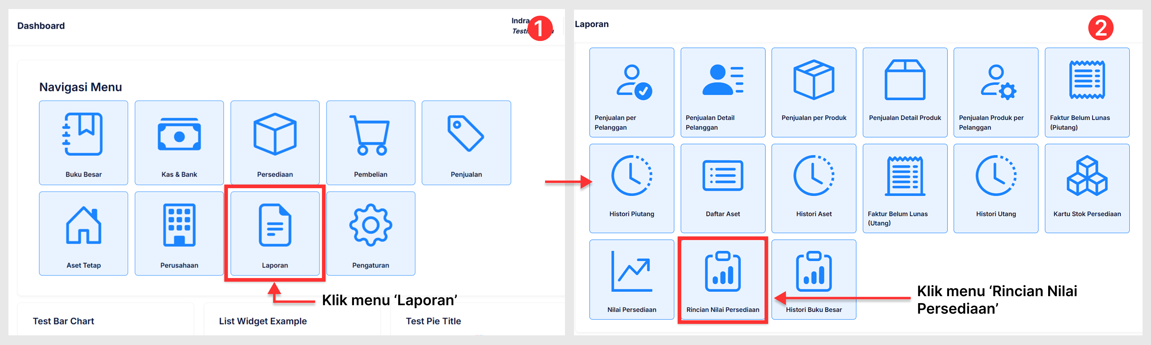 Halaman Rincian Nilai Persediaan