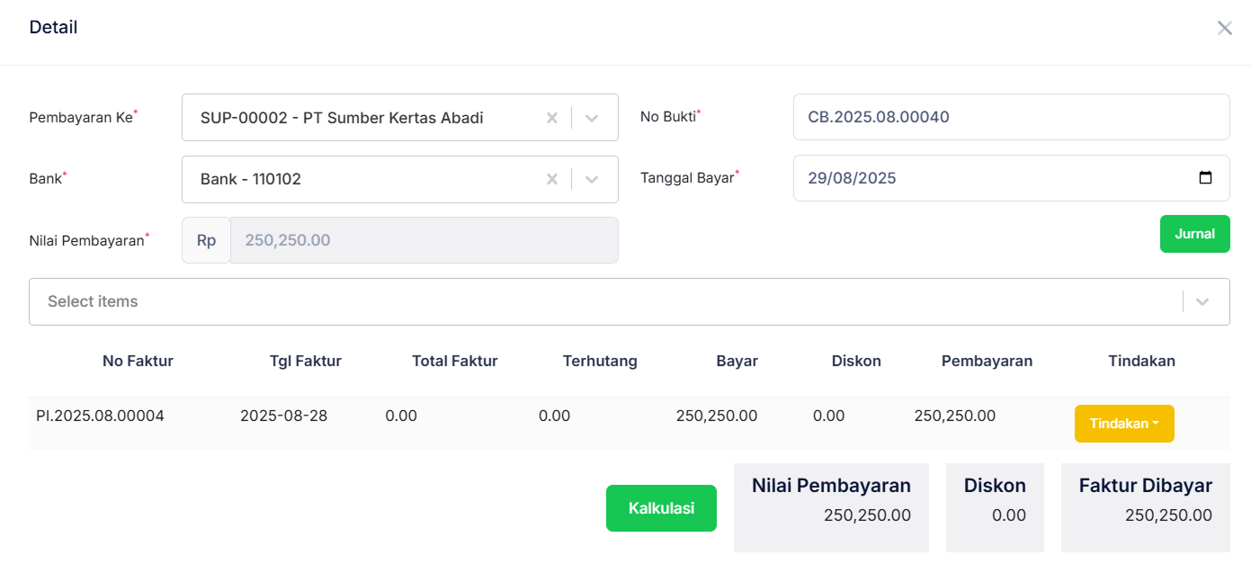 Halaman Pembayaran Pembelian