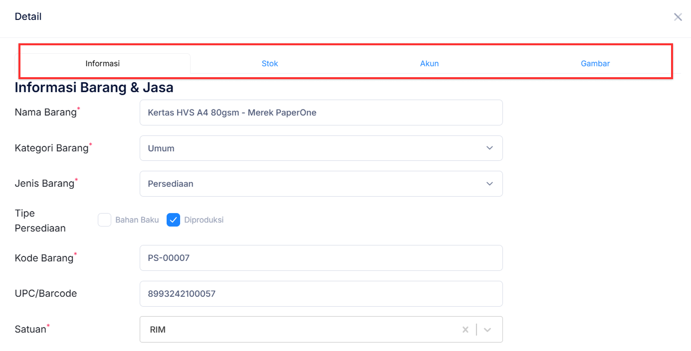Halaman Barang & Jasa
