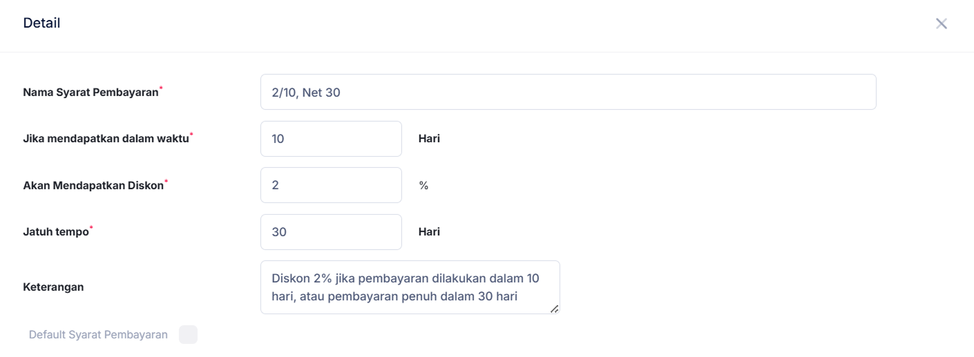 Halaman Syarat Pembayaran