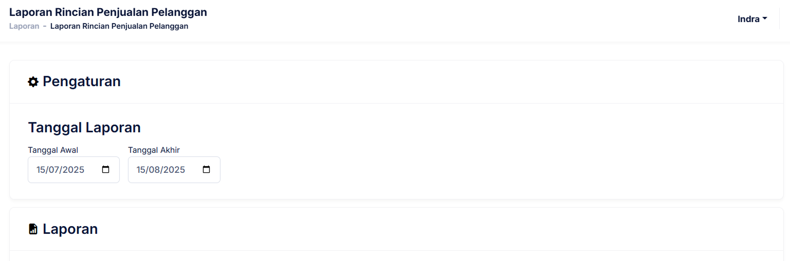 Halaman Rincian Penjualan per Pelanggan