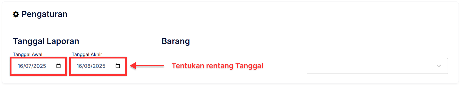 Halaman Rincian Nilai Persediaan