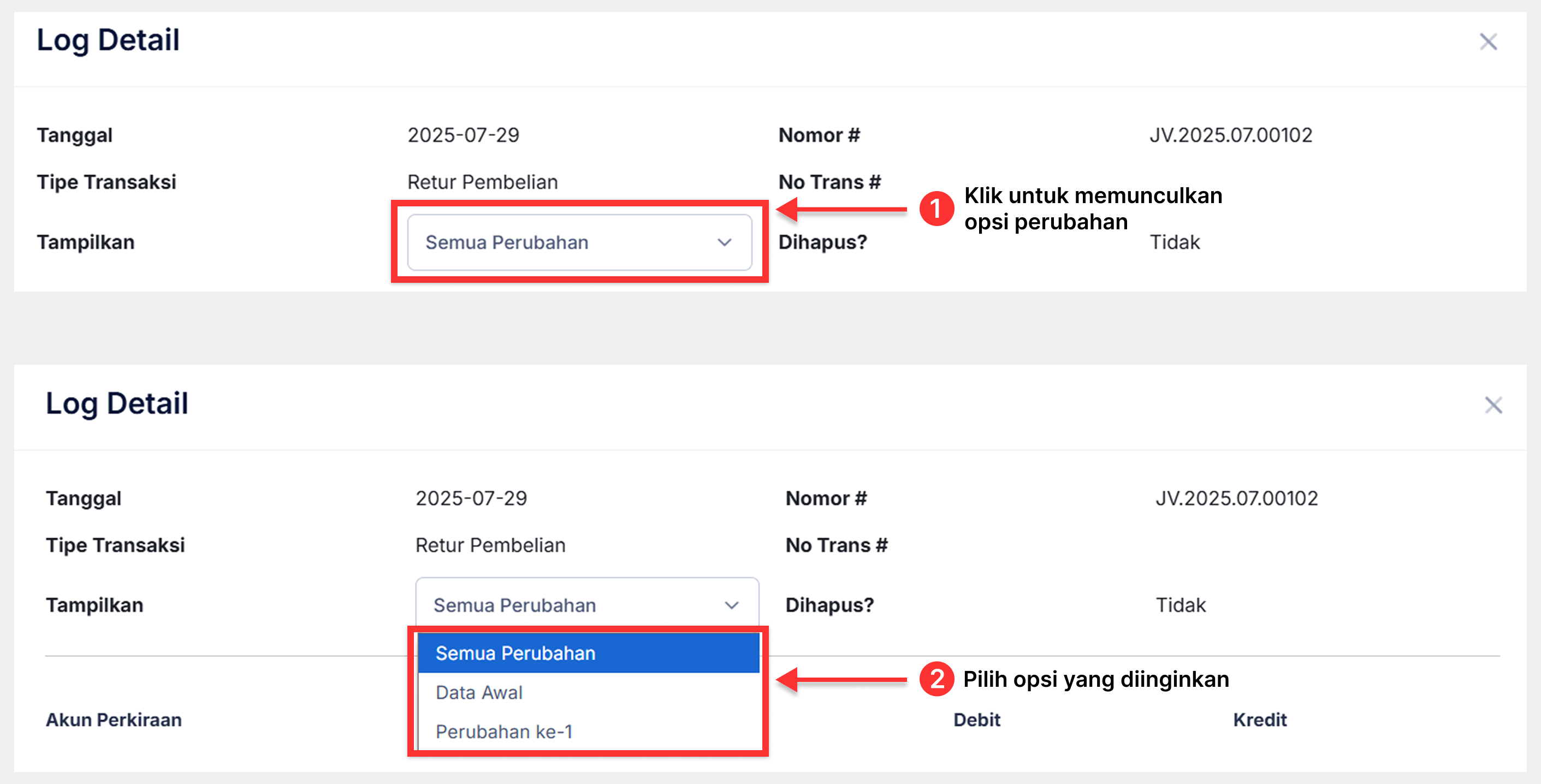 Halaman Log Aktivitas