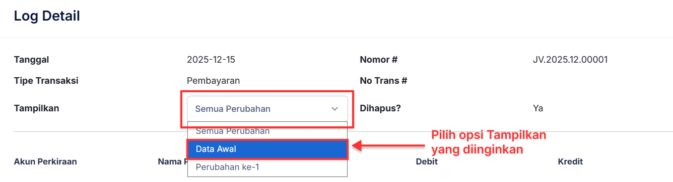 Halaman Log Aktivitas