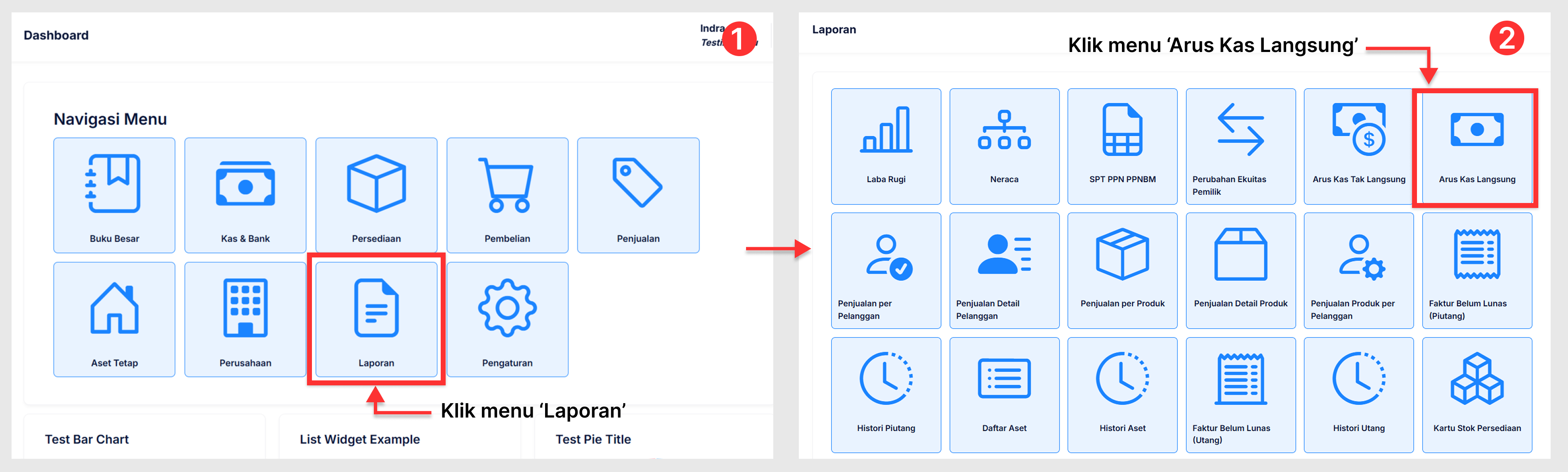 Halaman Arus Kas Langsung