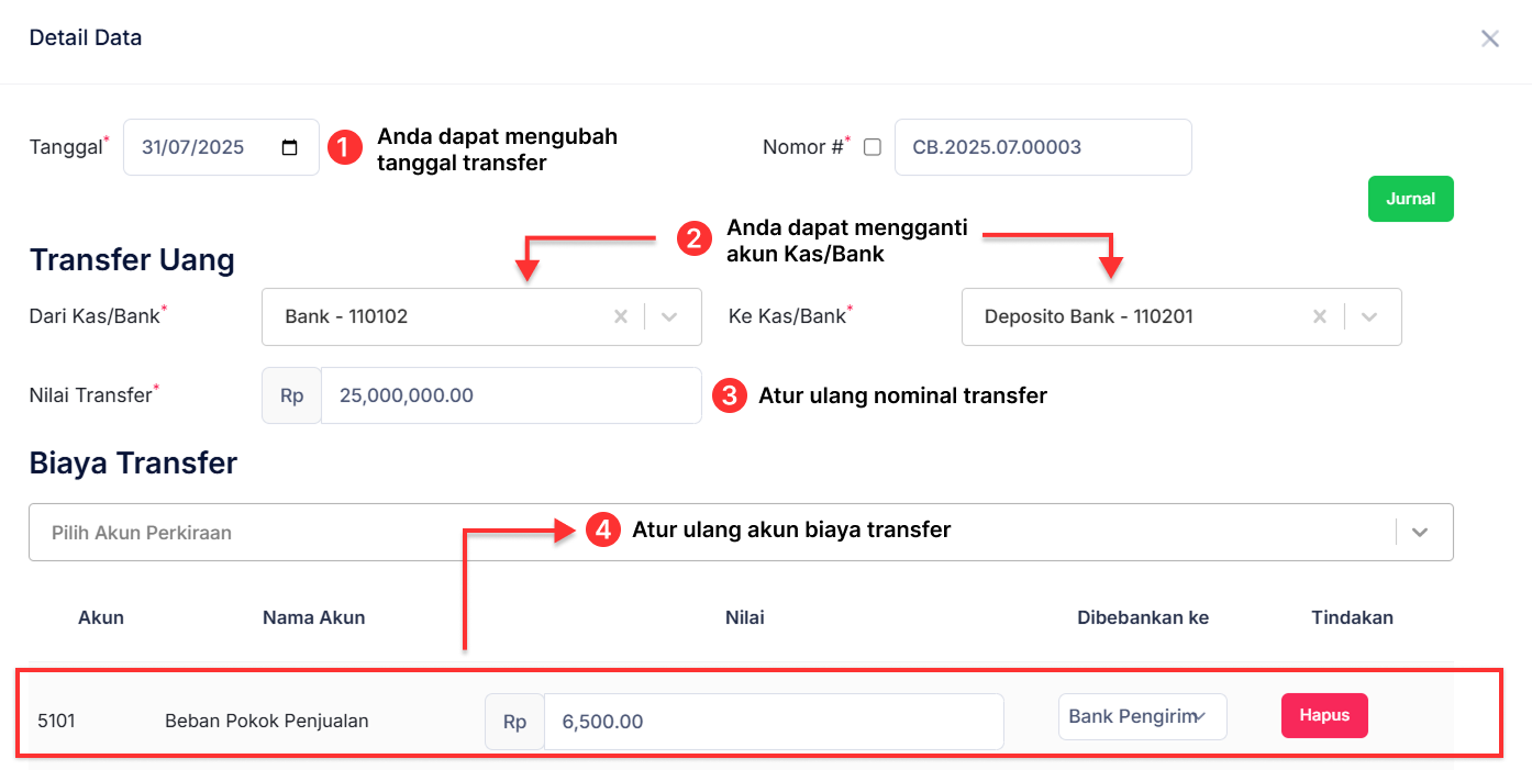 Halaman Transfer Bank