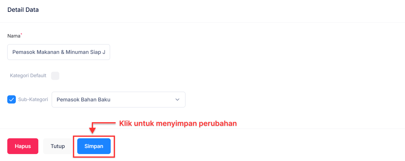 Halaman Kategori Pemasok