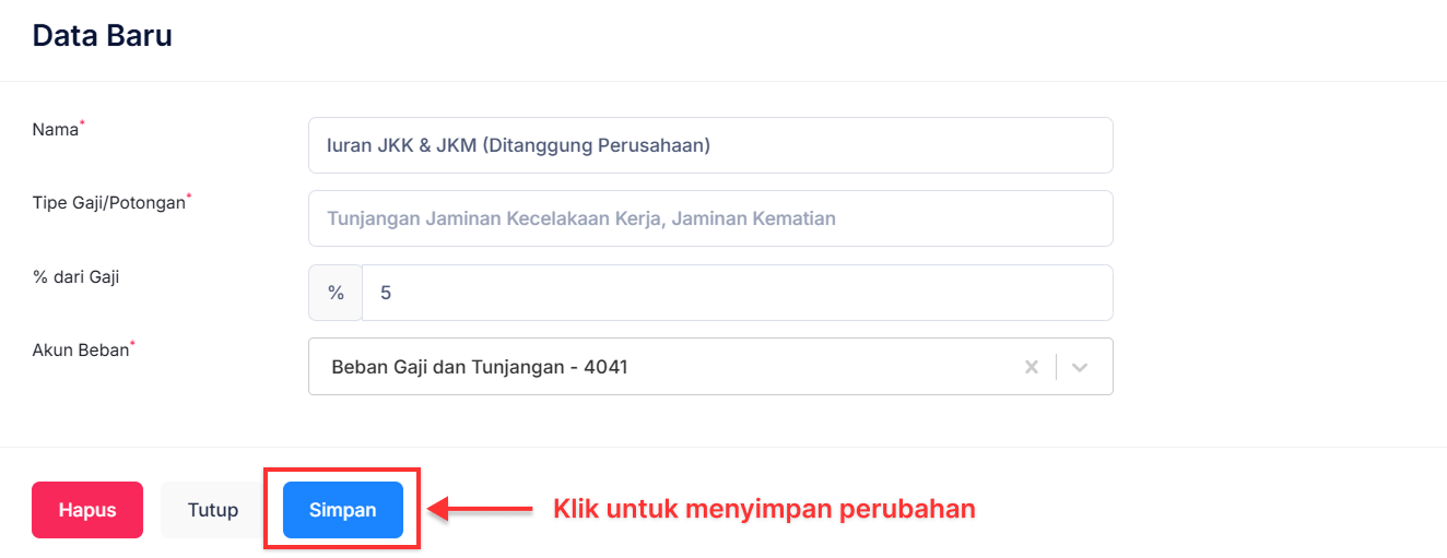 Halaman Gaji dan Tunjangan