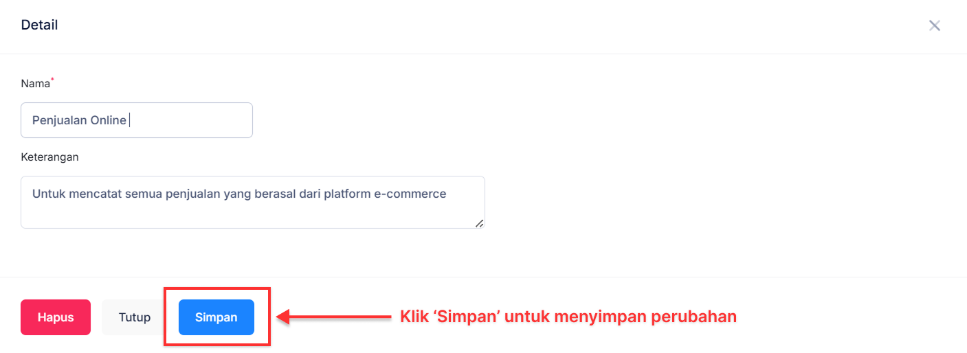 Halaman Kategori Penjualan