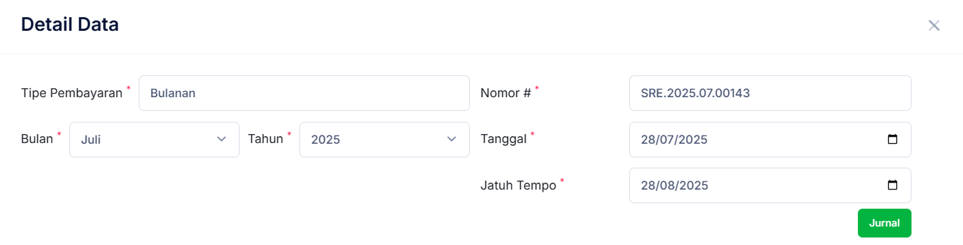 Halaman Pencatatan Gaji