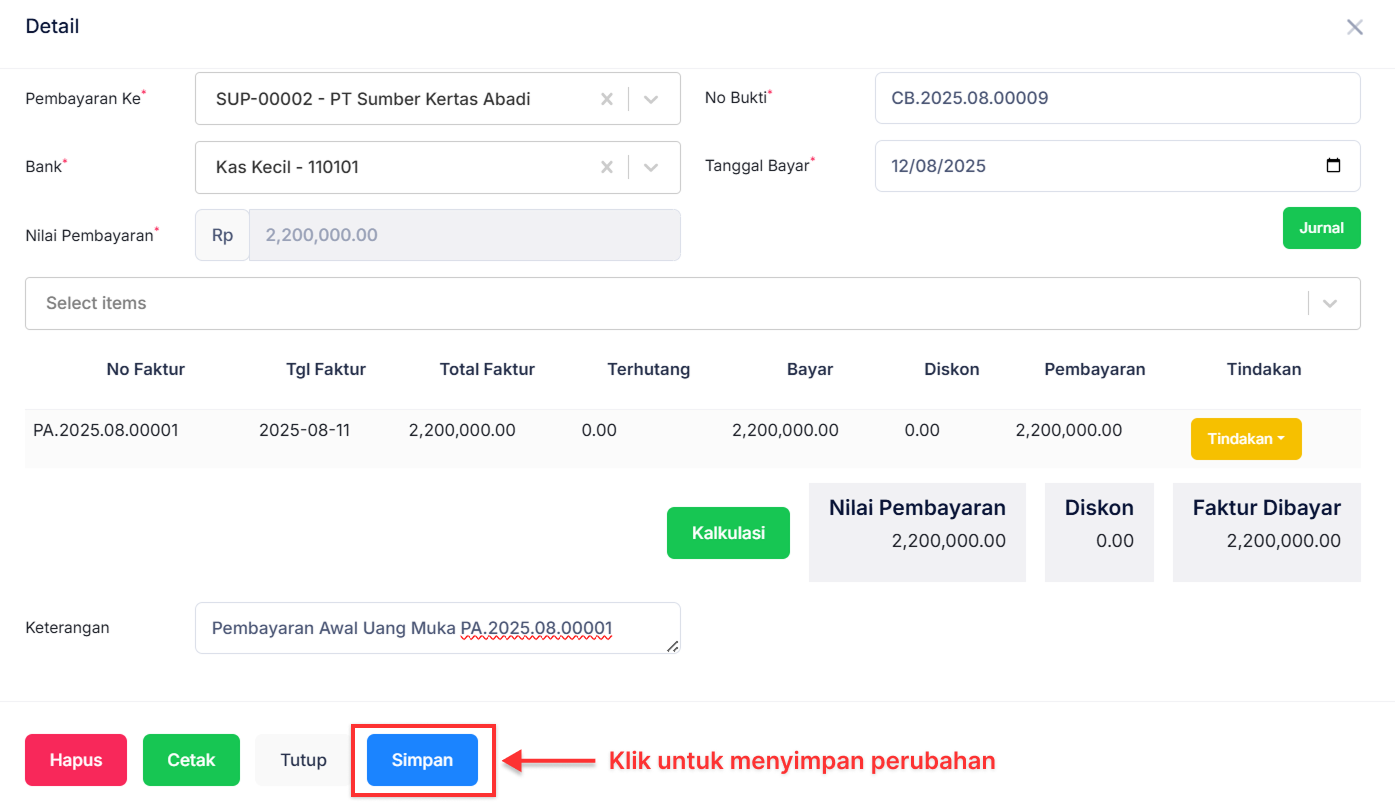 Halaman Pembayaran Pembelian