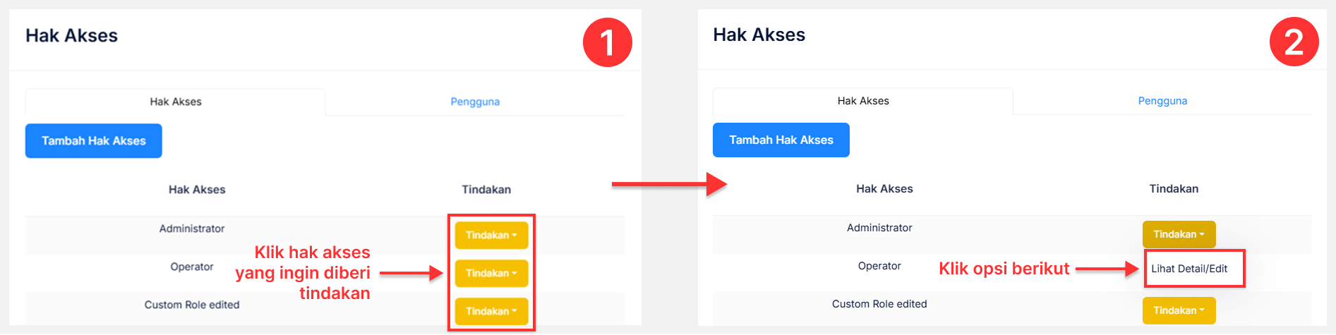 Langkah Membuat Hak Akses