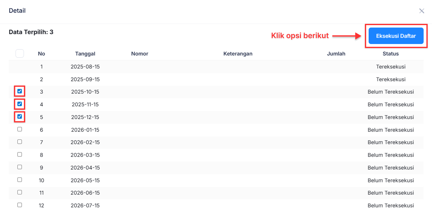 Halaman Transaksi Berulang