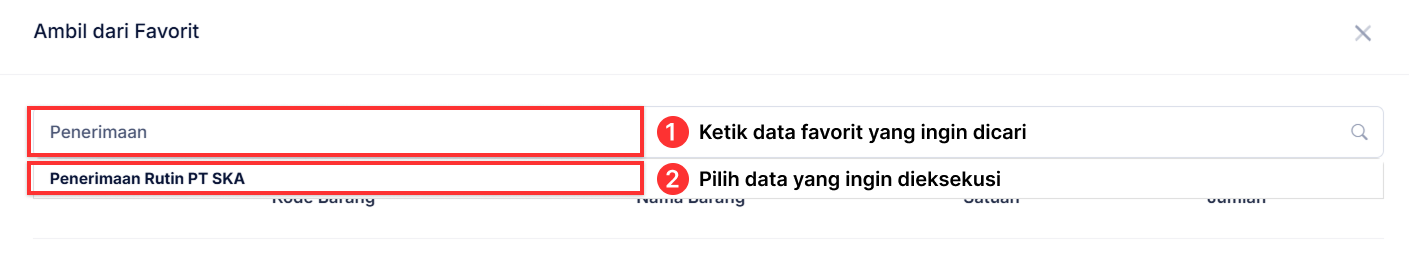 Halaman Penerimaan Barang