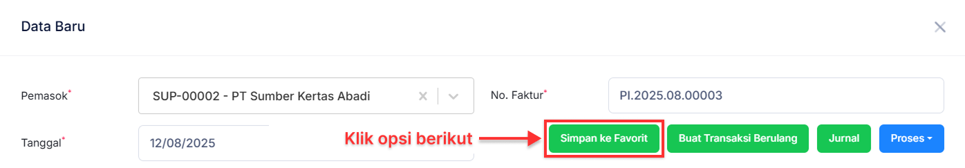 Halaman Faktur Pembelian