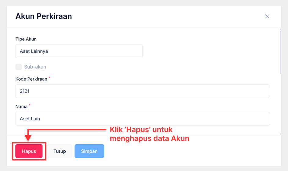 Halaman Akun Perkiraan