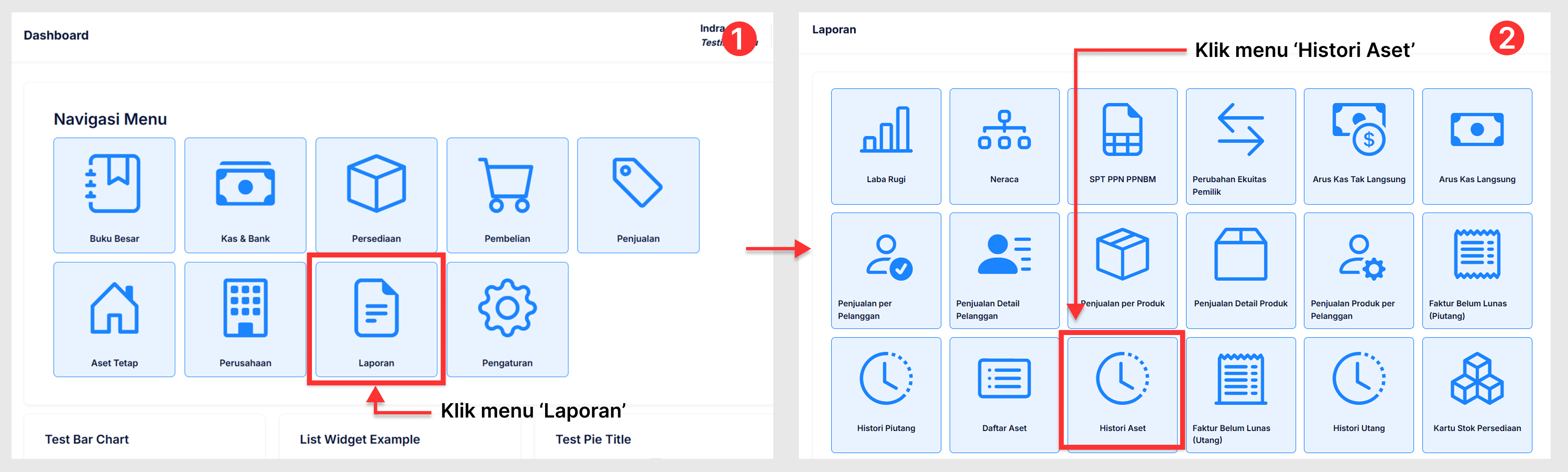 Halaman Histori Aset