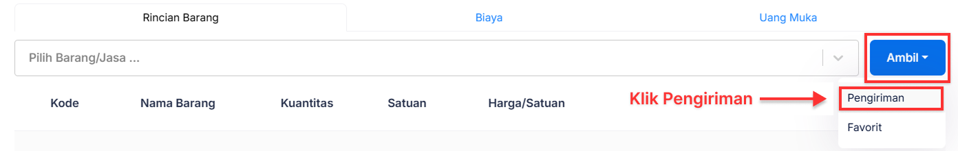 Halaman Faktur Penjualan
