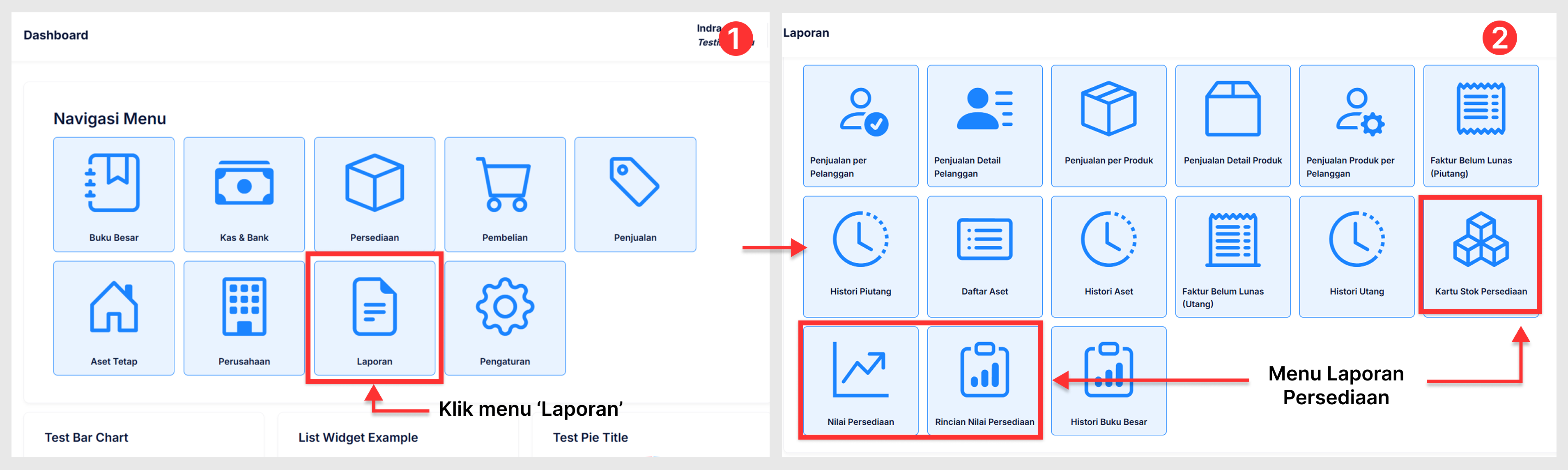 Halaman Laporan Persediaan