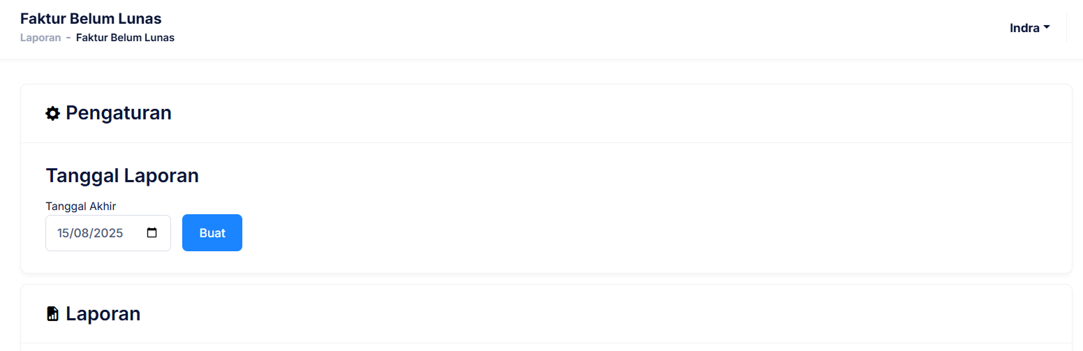Halaman Faktur Belum Lunas