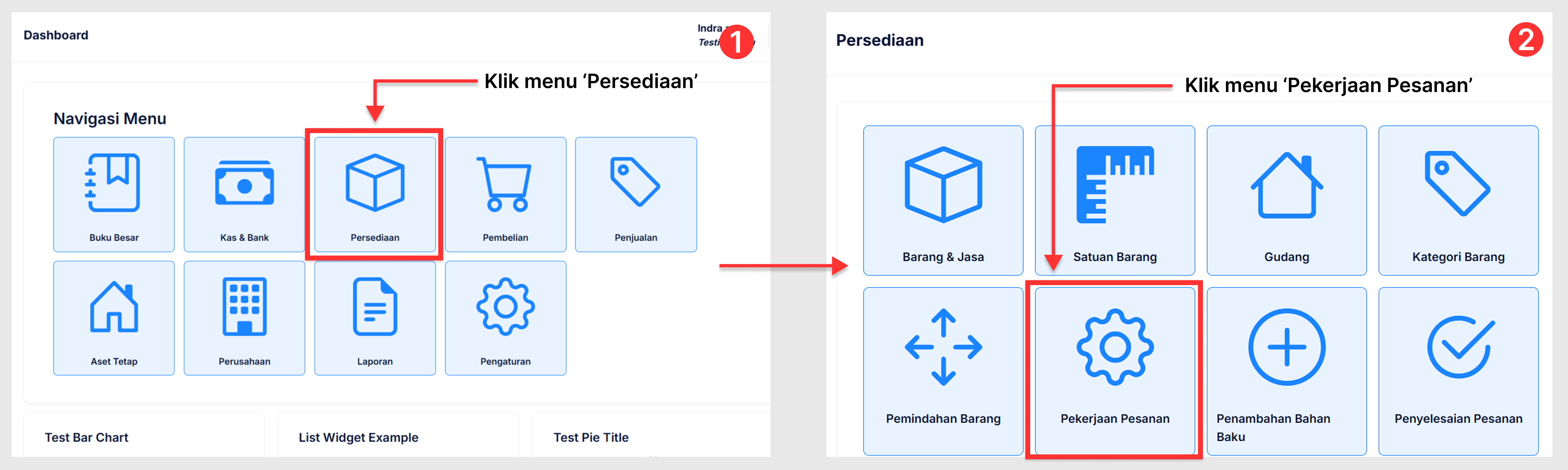 Halaman Pekerjaan Pesanan