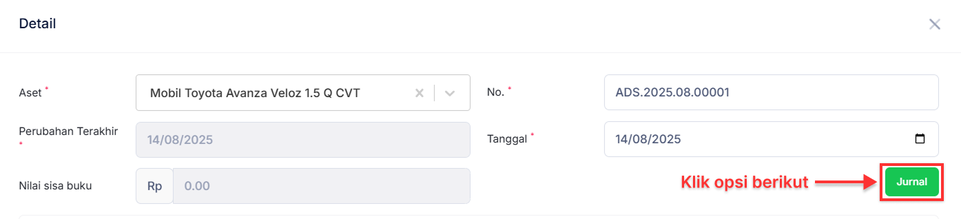 Halaman Disposisi Aset Tetap