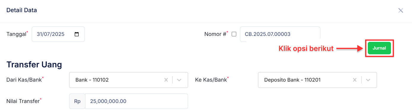 Halaman Transfer Bank