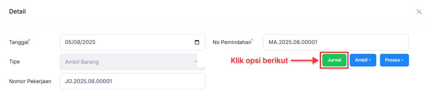 Halaman Penambahan Bahan Baku