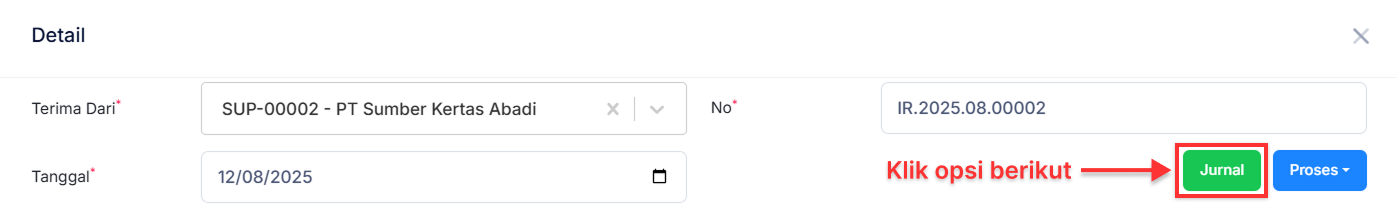 Halaman Penerimaan Barang