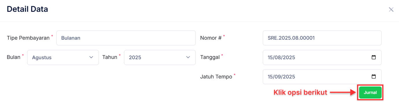Halaman Pencatatan Gaji