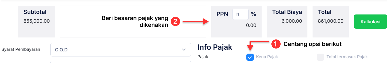Halaman Pesanan Penjualan