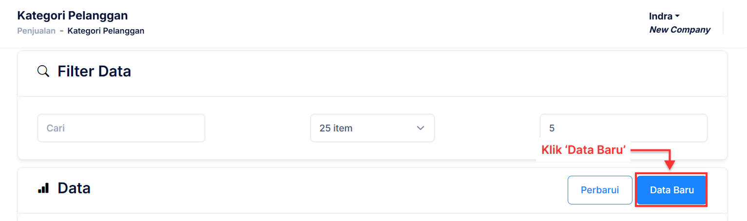 Halaman Kategori Pelanggan