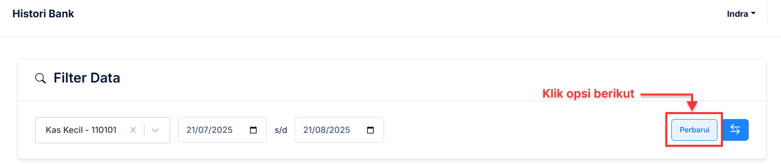 Halaman Transfer Bank