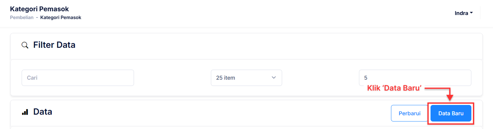 Halaman Kategori Pemasok