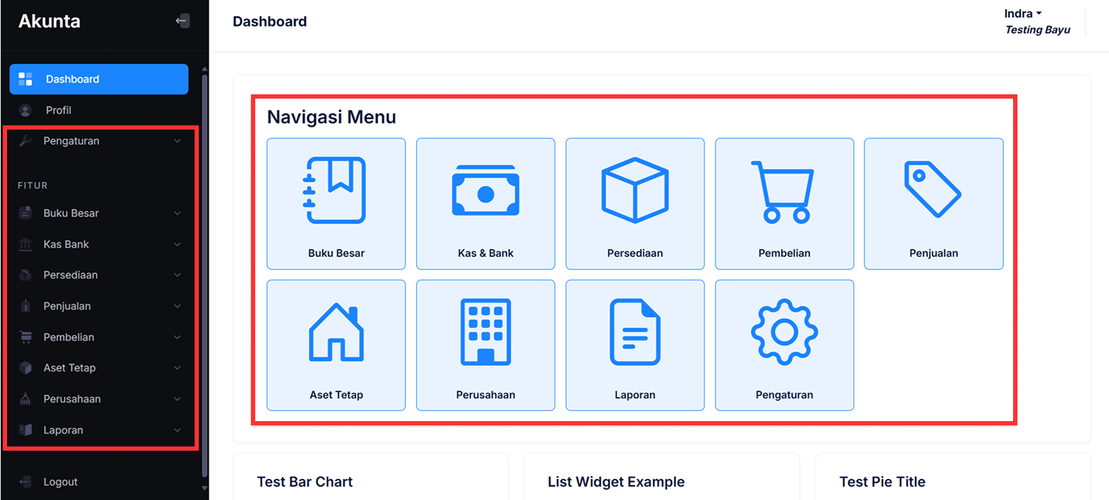 Area Menu Fitur Akunta