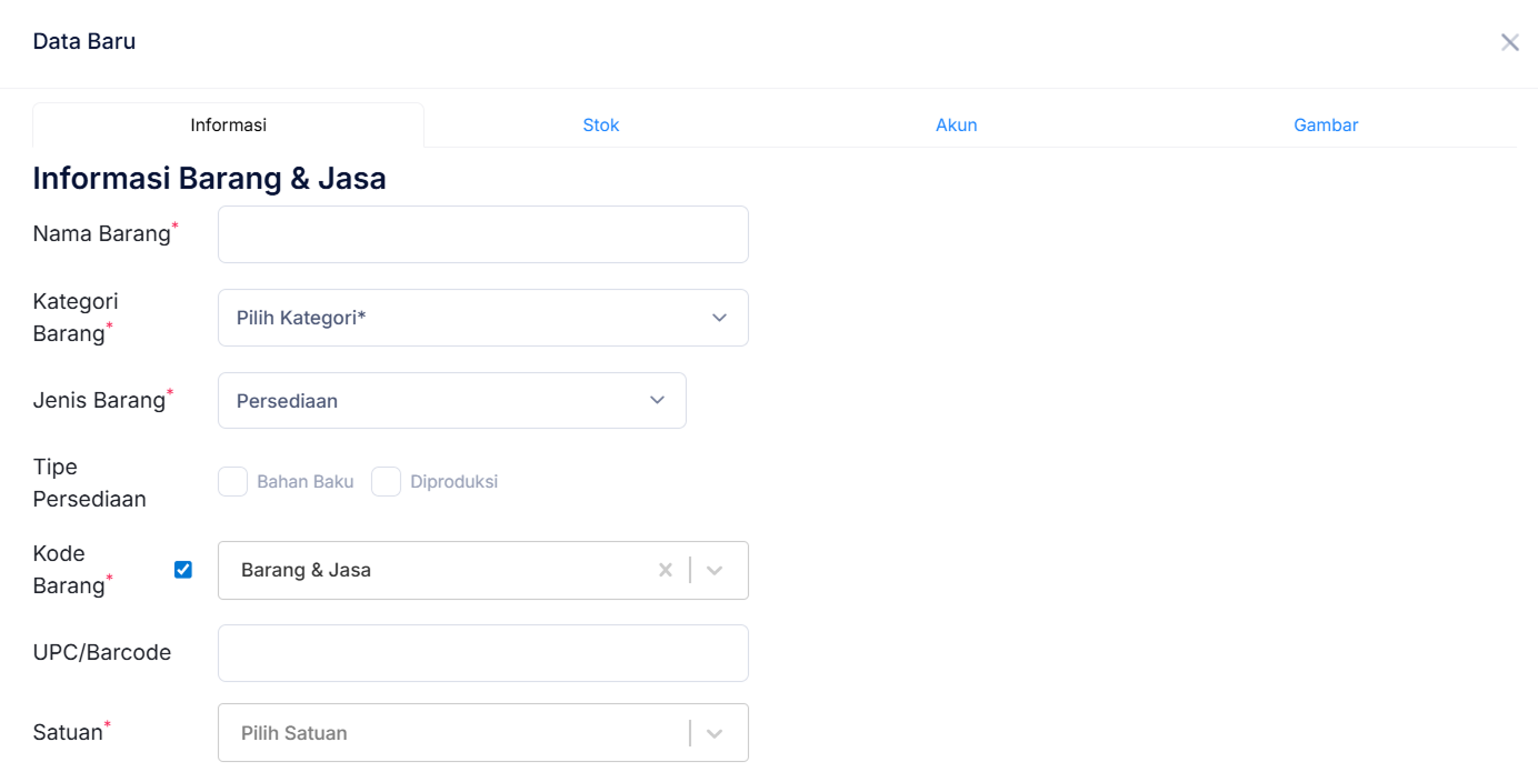 Halaman Barang &amp; Jasa