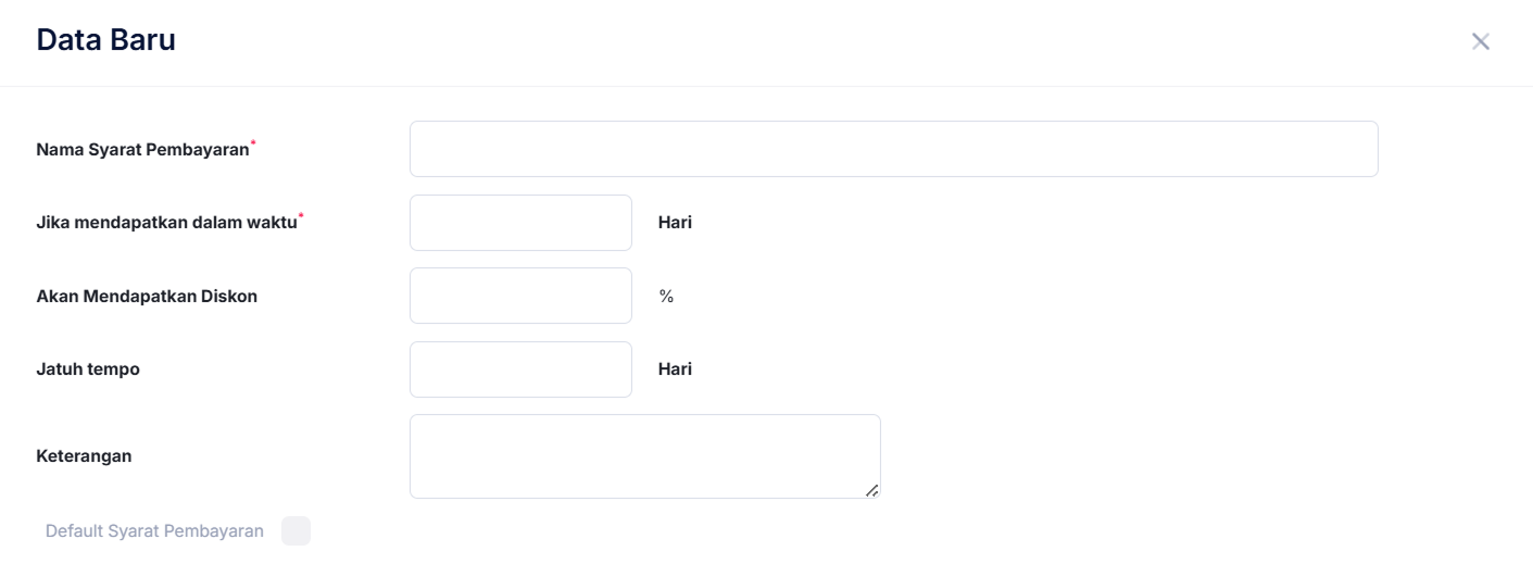 Halaman Syarat Pembayaran