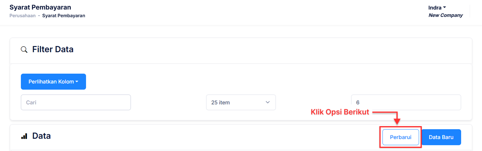 Halaman Syarat Pembayaran
